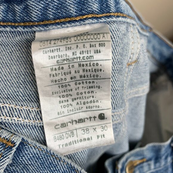 Carhartt Traditional Fit Medium Wash Jeans Size 38x30 - Picture 10 of 11